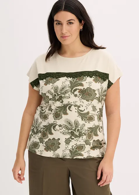 Topp med spetsband, bonprix