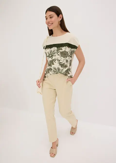 Topp med spetsband, bonprix