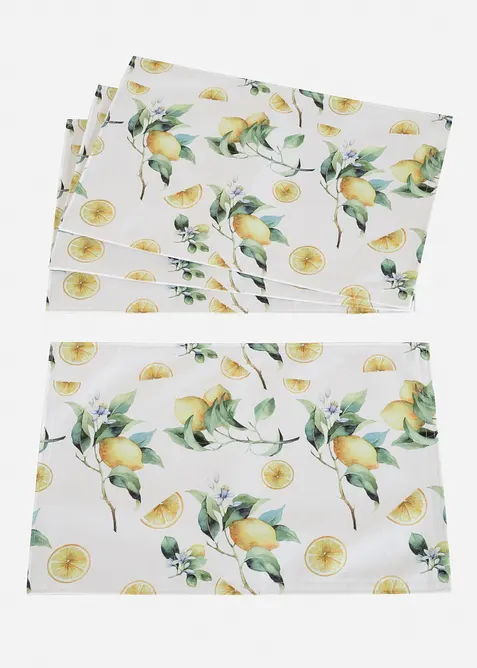 Bordstablett (set med 4) med citronm&ouml;nster, bonprix