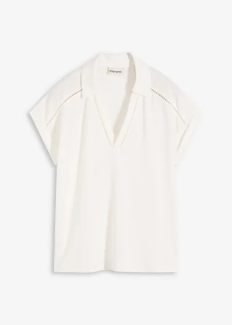 Pik&eacute;tr&ouml;ja i viskos med spetsinf&auml;llning, bonprix