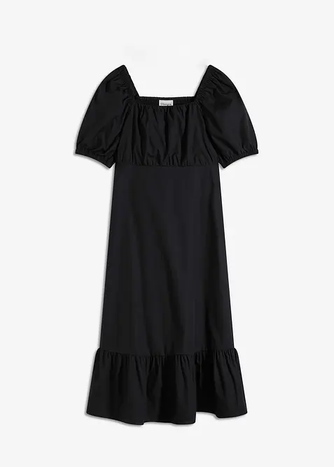 Mellanlång klänning i ekologisk bomull, bonprix