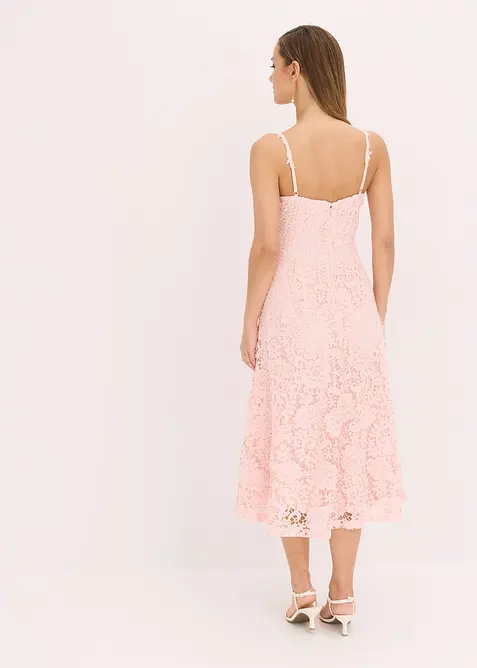 Spetsklänning med dekorativa axelband, bonprix