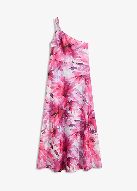 One shoulder-klänning i kräpp med struktur, bonprix