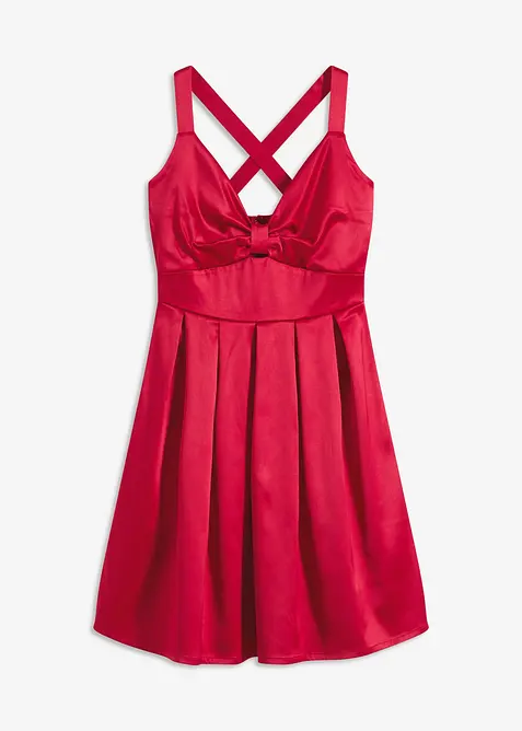 Miniklänning i glansig satin, bonprix