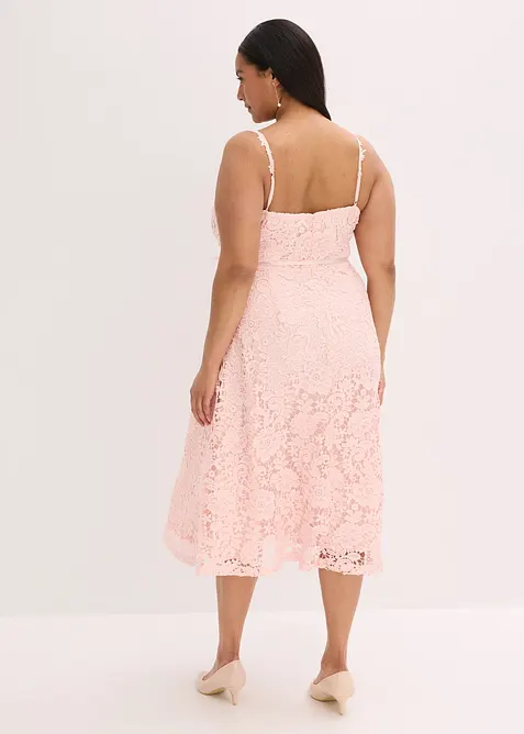 Spetsklänning med dekorativa axelband, bonprix