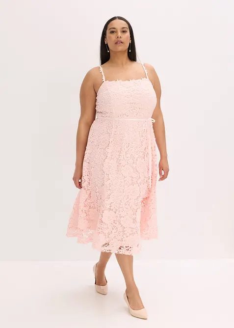 Spetsklänning med dekorativa axelband, bonprix