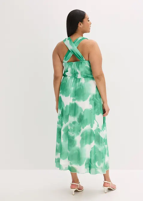 Ärmlös chiffongklänning med dekorativa detaljer, bonprix