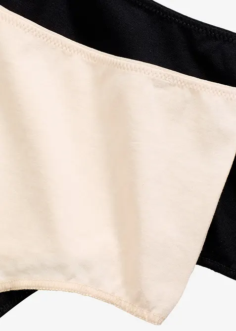 Stringtrosa med hög midja och mjuk bomull (4-pack), bonprix