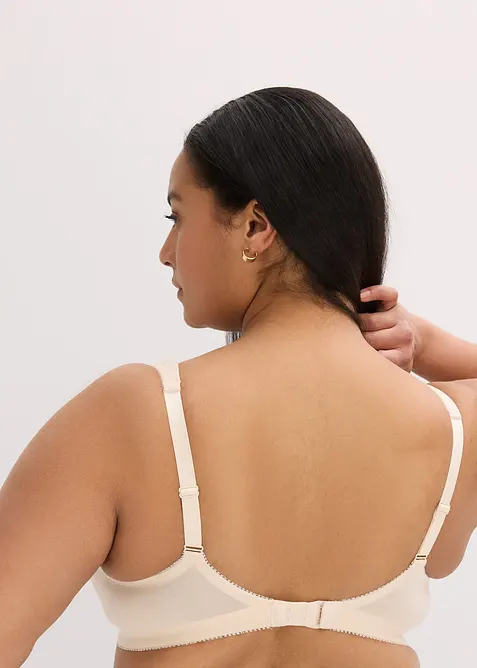 Ovadderad T-shirtbehå utan bygel med ekologisk bomull (2-pack), bonprix