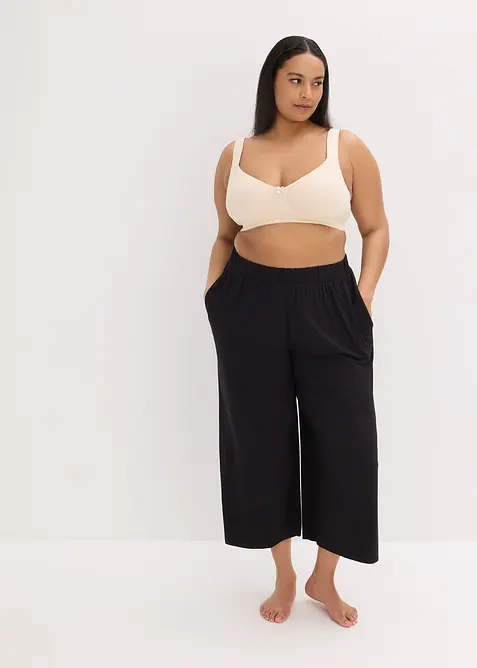 Ovadderad T-shirtbehå utan bygel med ekologisk bomull (2-pack), bonprix