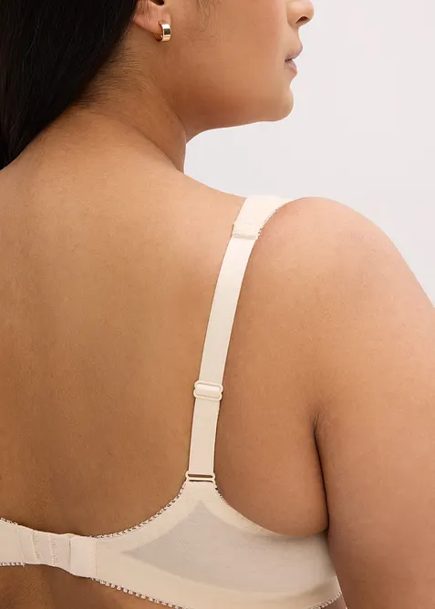 Ovadderad T-shirtbehå utan bygel med ekologisk bomull (2-pack), bonprix