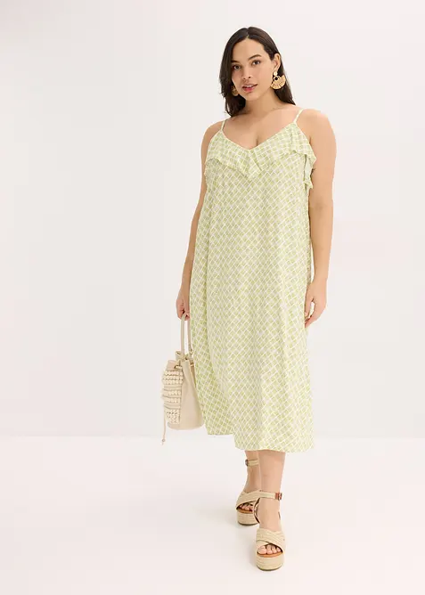 Mellanl&aring;ng kl&auml;nning med rysch, bonprix