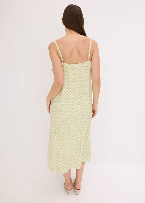 Mellanlång klänning med rysch, bonprix