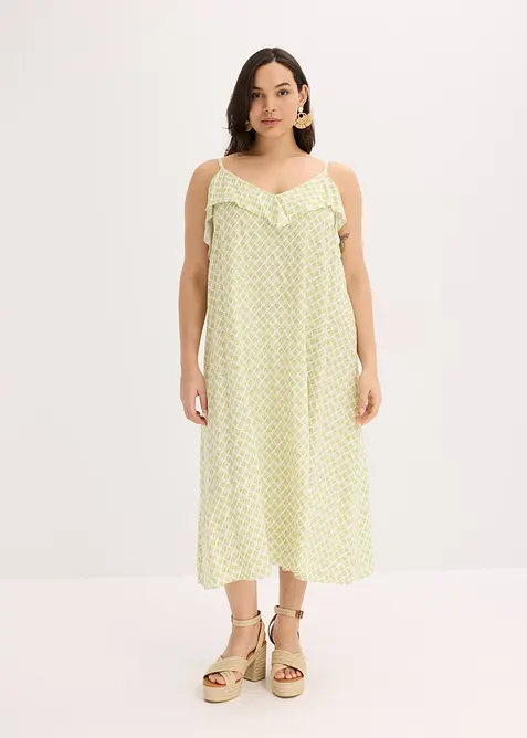 Mellanl&aring;ng kl&auml;nning med rysch, bonprix