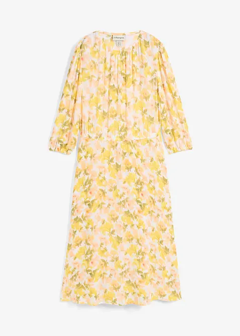 Klänning i krinklat material med struktur, bonprix