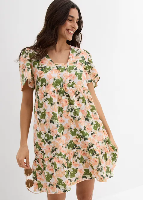 Klänning av mjuk muslin, bonprix