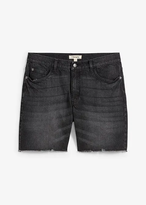 L&aring;nga jeansshorts med of&aring;llade benslut, Relaxed Fit, bonprix