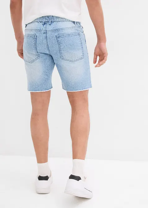 Långa jeansshorts med ofållade benslut, Relaxed Fit, bonprix