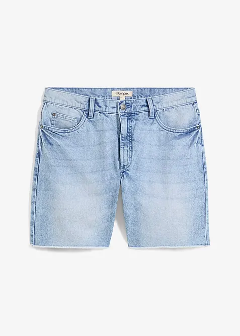 Långa jeansshorts med ofållade benslut, Relaxed Fit, bonprix