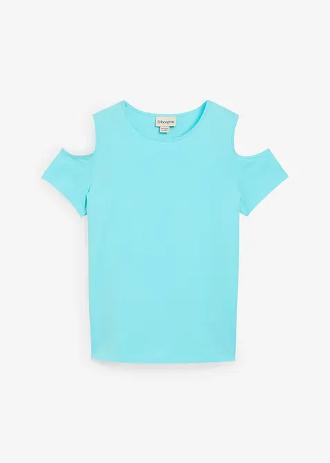 Cold shoulder-topp i ren ekologisk bomull för barn, bonprix