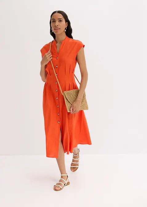 Midikl&auml;nning av l&auml;tt linnemix, bonprix