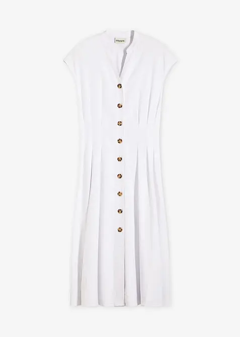 Midiklänning av lätt linnemix, bonprix