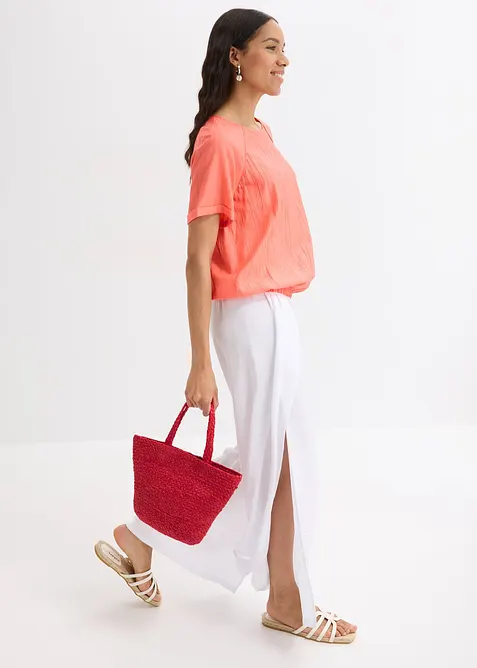 Kortärmad blus av mjuk viskosmix, bonprix