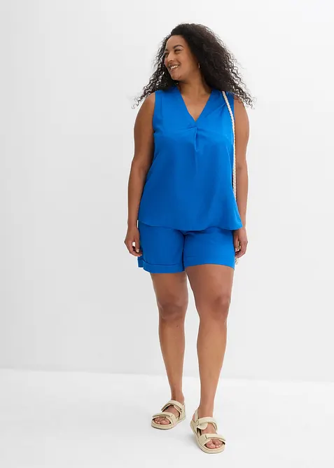 Bluslinne i luftig linneblandning, bonprix