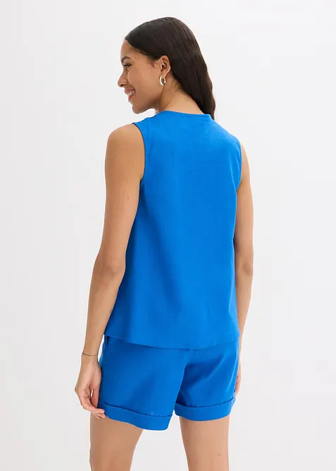 Bluslinne i luftig linneblandning, bonprix