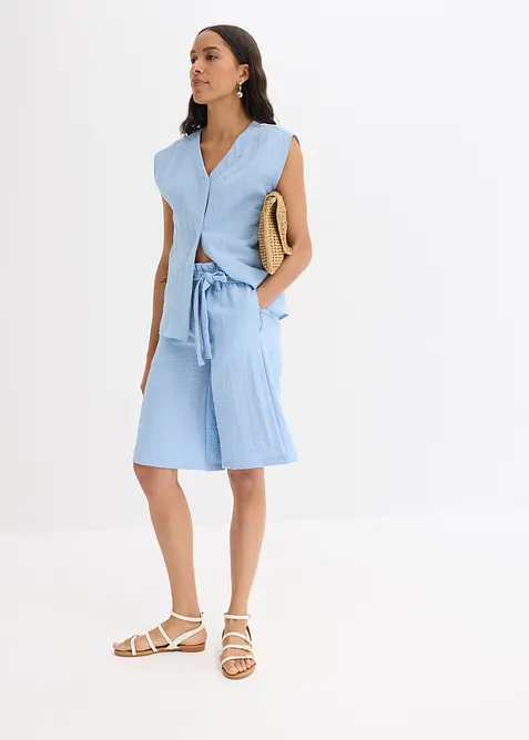 Dra på-bermudas i följsam viskosmix, bonprix