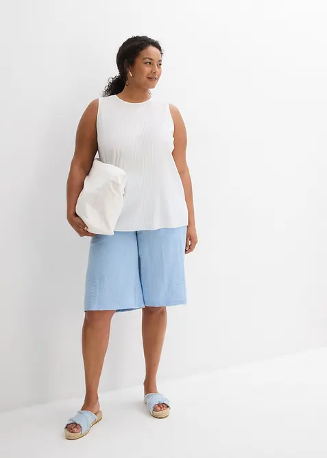 Dra på-bermudas i följsam viskosmix, bonprix