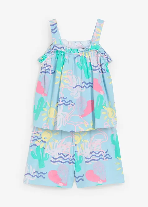 Linne och shorts (2 delar) i ren ekologisk bomull, bonprix