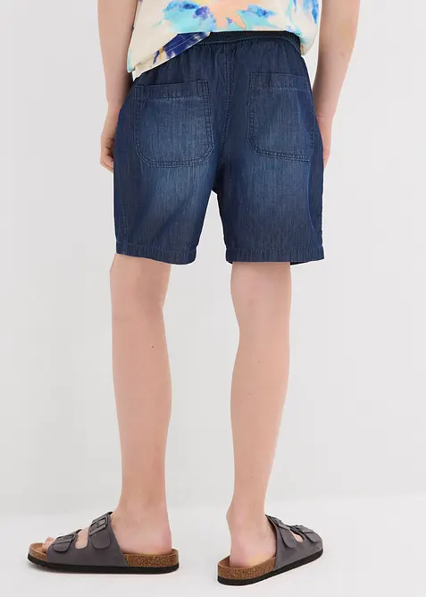 Dra på-shorts för barn i denim av ekologisk bomull, normal passform, bonprix