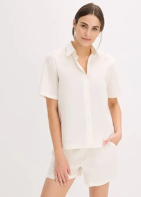 Pyjamas med shorts i vävt bomullsmaterial, bonprix