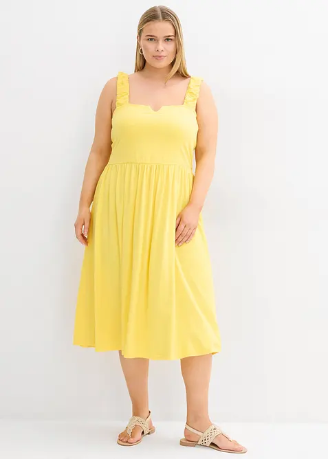 L&auml;tt utst&auml;lld jerseykl&auml;nning i bomull och viskos, bonprix