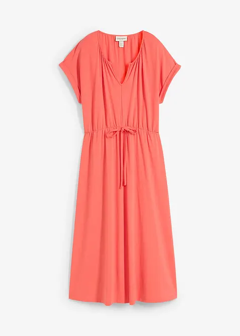 Jerseyklänning med återvunnen polyester och fint fall, bonprix