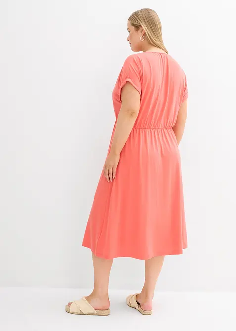 Jerseykl&auml;nning med &aring;tervunnen polyester och fint fall, bonprix