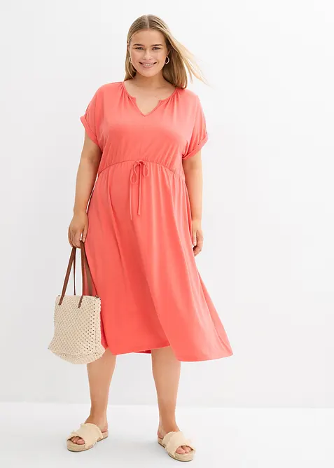 Jerseykl&auml;nning med &aring;tervunnen polyester och fint fall, bonprix