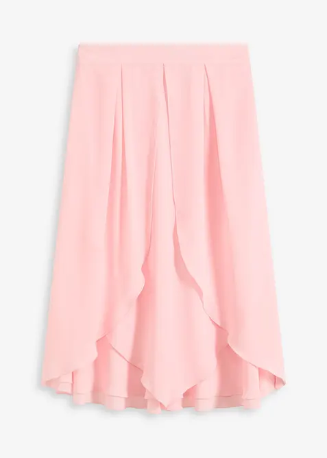 Mellanlång kjol med överlappande tygstycken, bonprix