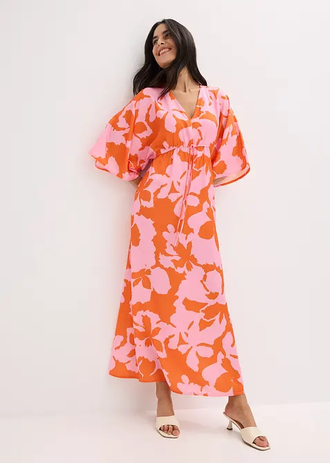 Maxiklänning i följsam satin, bonprix