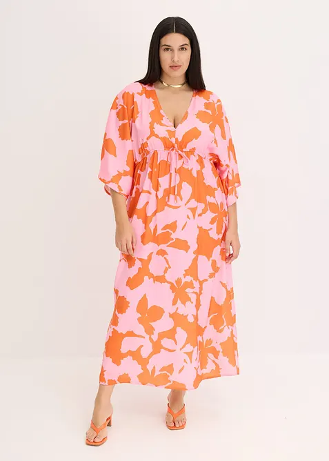 Maxiklänning i följsam satin, bonprix