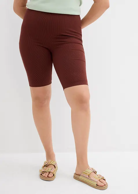 Bekväm cykelbyxa i ribbstickad jersey, bonprix