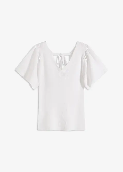 Ribbstickad topp av viskosmix, bonprix