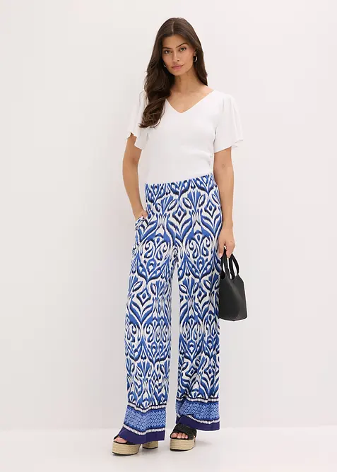 Ribbstickad topp av viskosmix, bonprix