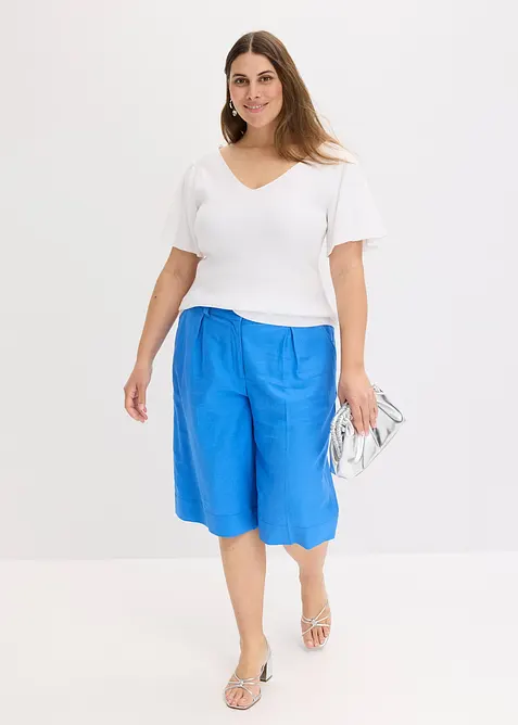 Ribbstickad topp av viskosmix, bonprix