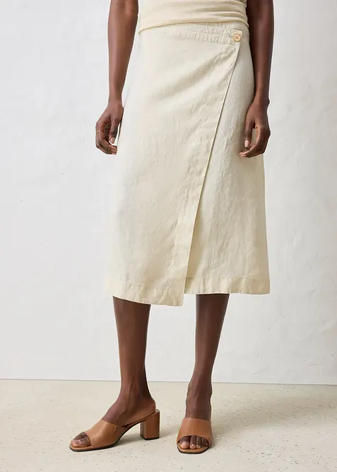 Omlottkjol i linne, bonprix