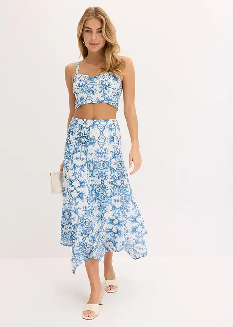 Kjol med flikig nederkant, bonprix