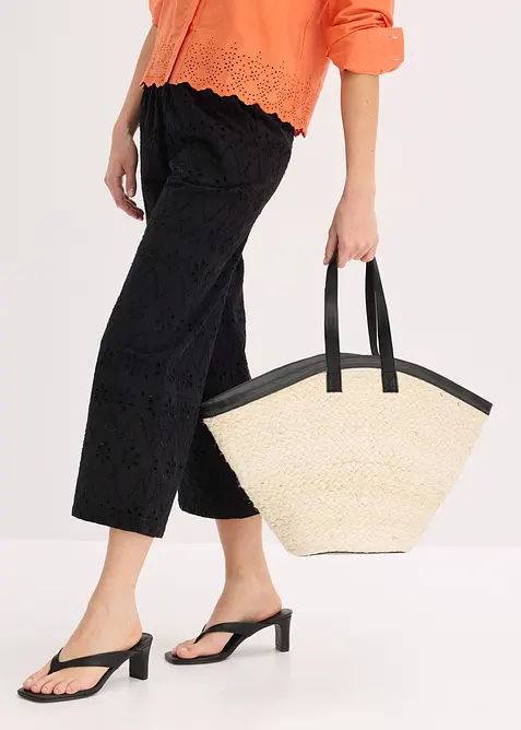 Shoppingväska med halmlook, bonprix