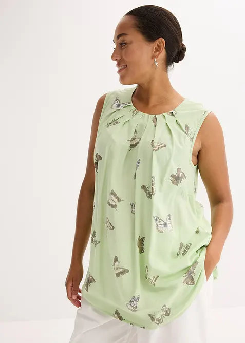 Mönstrat bluslinne av viskos med mjukt fall, bonprix