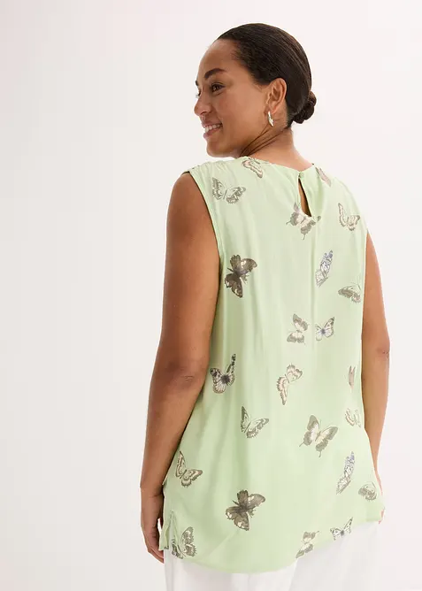 Mönstrat bluslinne av viskos med mjukt fall, bonprix